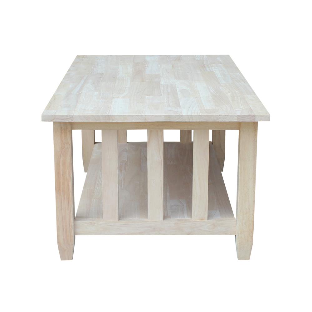 Mission Tall Coffee Table , Unfinished. Picture 4