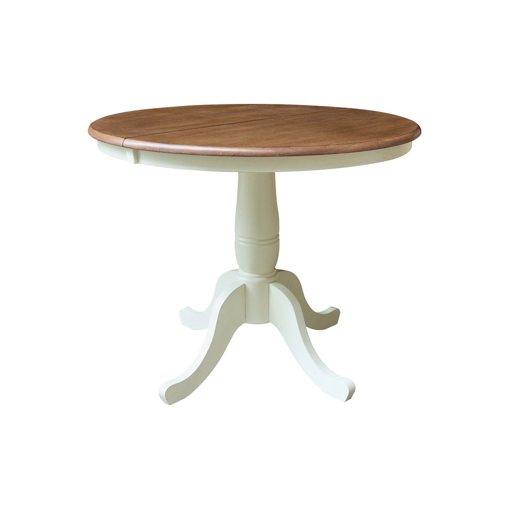 36" Round Extension Dining Table with 4 Madrid LadderBack Dining Chairs. Picture 3