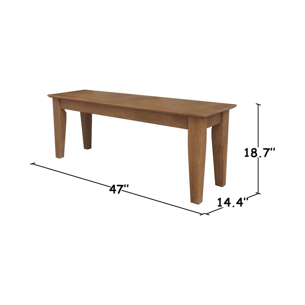 Solid Wood Shaker Style Accent Bench. Picture 7