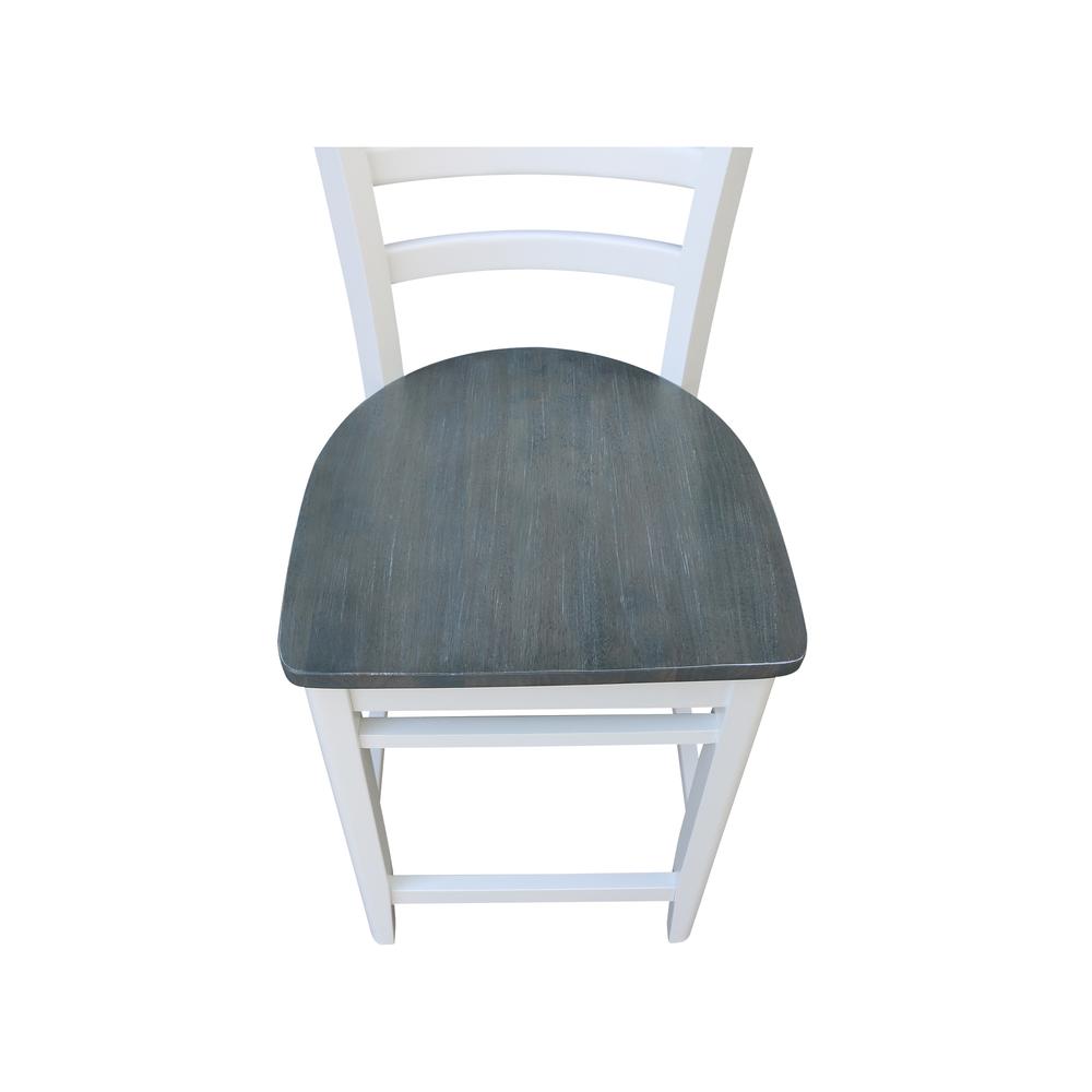 Emily Counterheight Stool - 24" Seat Height, White/Heather Gray. Picture 2
