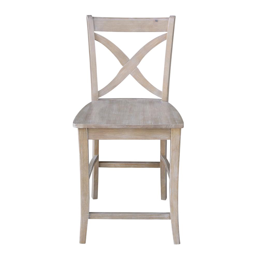 Cosmo Counter height Stool - 24" Seat Height , Washed Gray Taupe. Picture 5