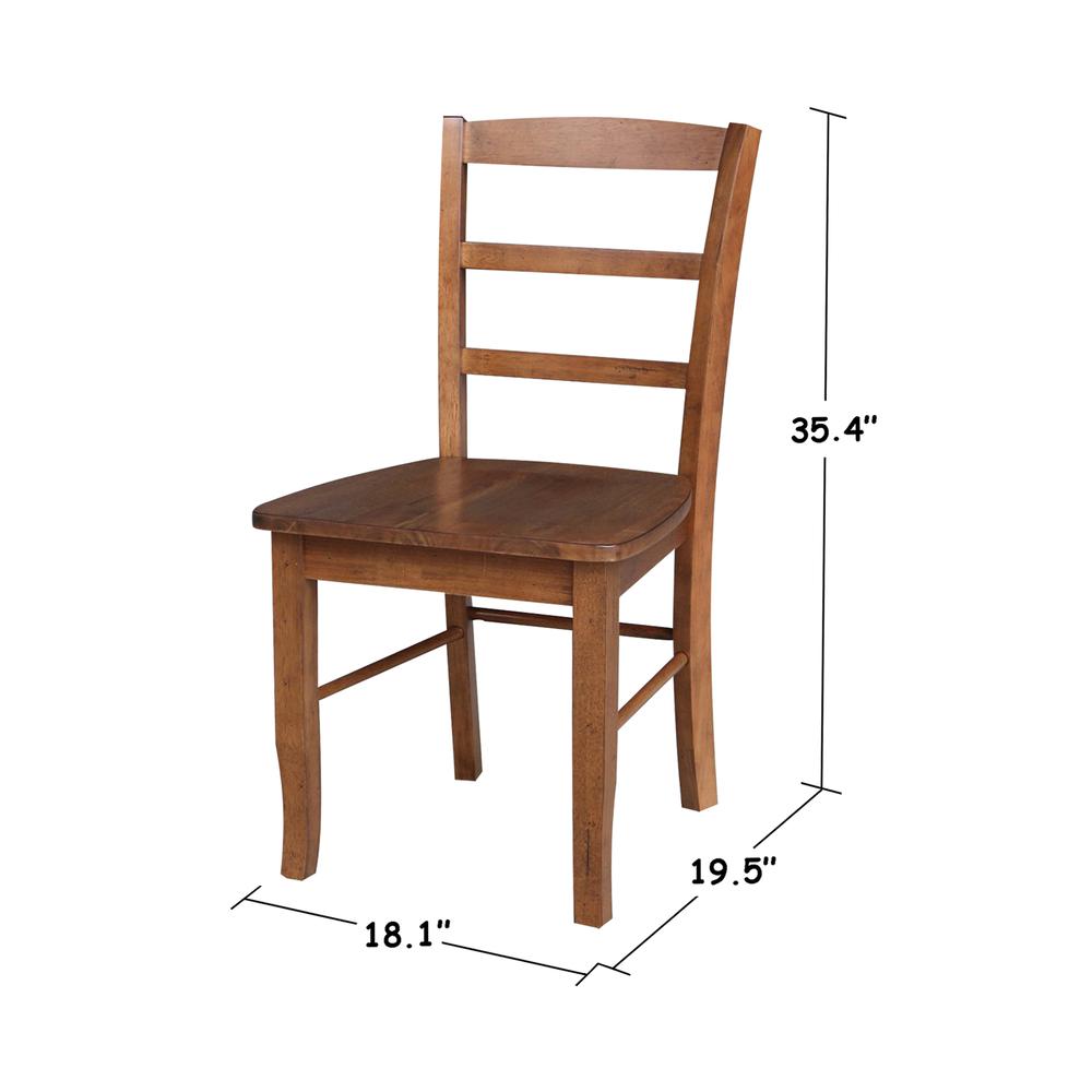 Madrid Ladderback Chairs - Set of 2, Distressed Oak. Picture 10