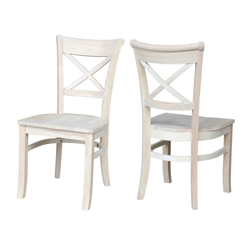 Set of Two Charlotte X-Back Chairs, Unfinished. Picture 10