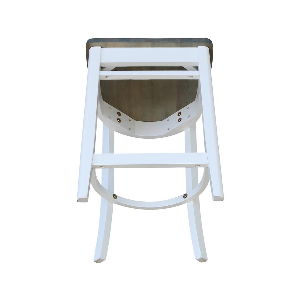 Emily Counterheight Stool - 24" Seat Height, White/Heather Gray. Picture 3