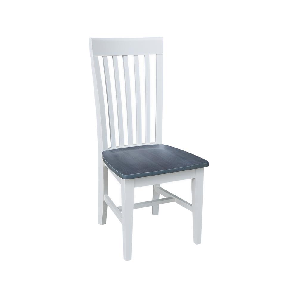 Set of Two Tall Mission Chairs, White/Heather gray. Picture 1