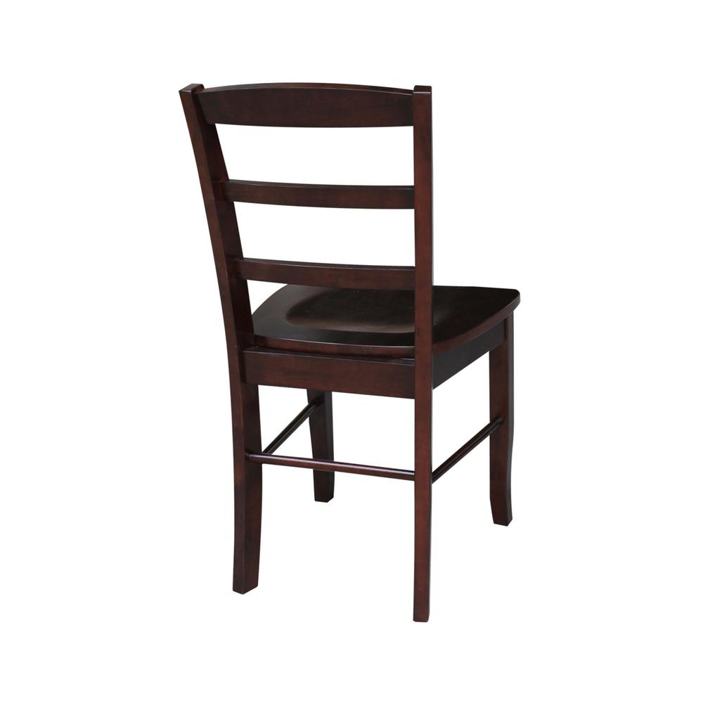Set of Two Madrid Ladderback Chairs, Rich Mocha. Picture 9