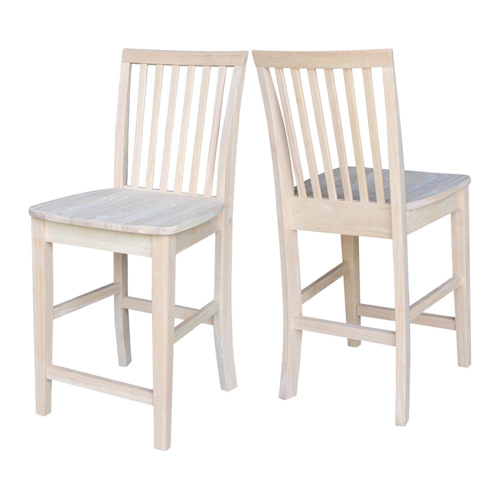 Mission Counter height Stool - 24" Seat Height , Unfinished. Picture 7
