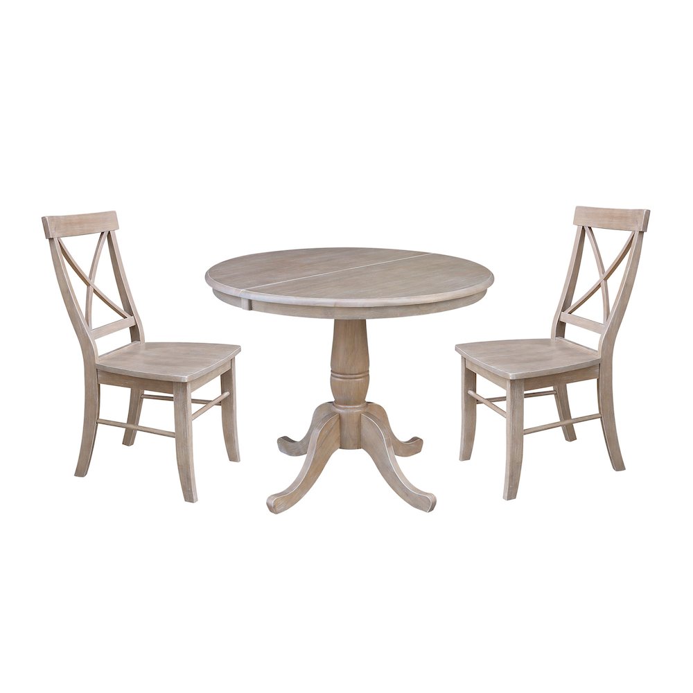 36" Round Extension Dining Table with 6 Madrid LadderBack Dining Chairs. Picture 4