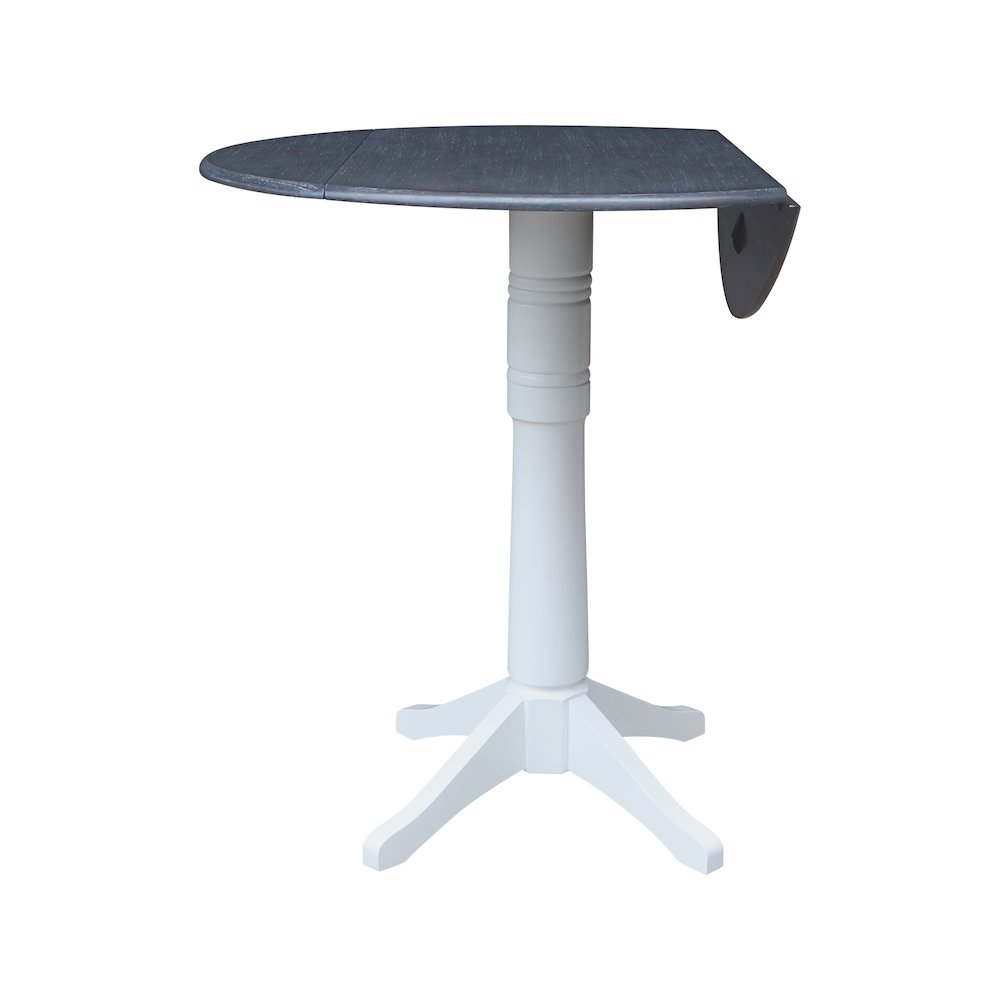 42" Round Dual Drop Leaf Pedestal Table,  43.2"H. Picture 6