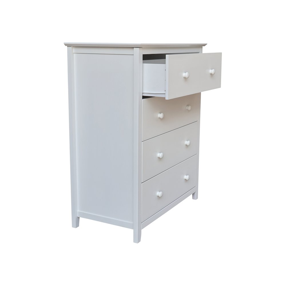 Solid Wood Bedroom Dresser/Chest with 4 Drawers, White. Picture 3