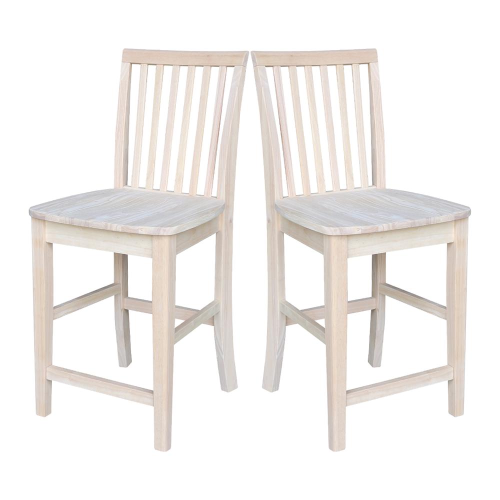 Mission Counter height Stool - 24" Seat Height , Unfinished. Picture 4