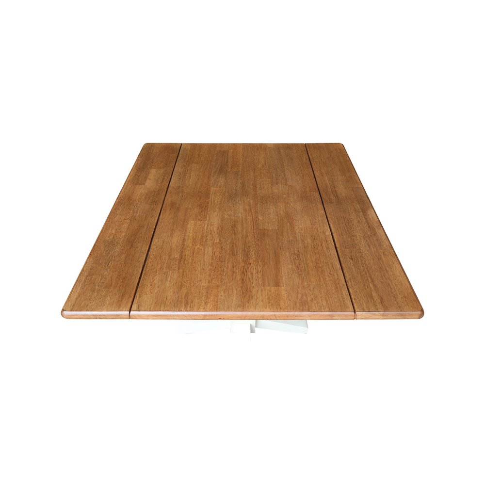 Solid Wood 36" Square Dual Drop Leaf Dining Table. Picture 5
