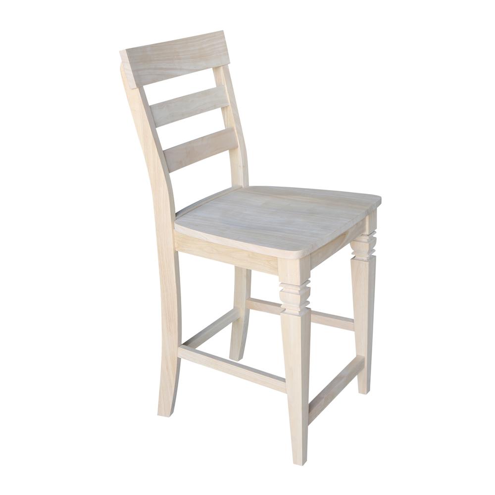Java Counter height Stool - 24" Seat Height, Unfinished. Picture 3
