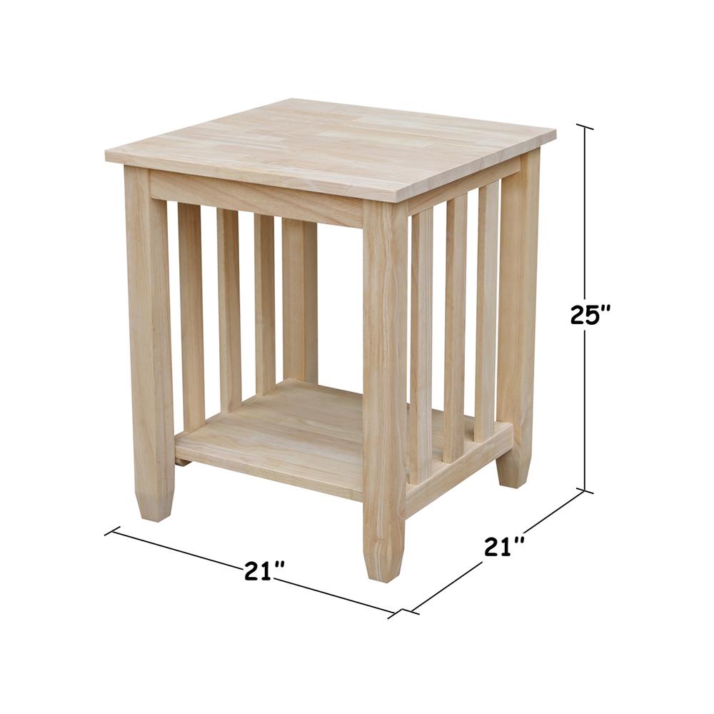 Mission Tall End Table , Unfinished. Picture 6