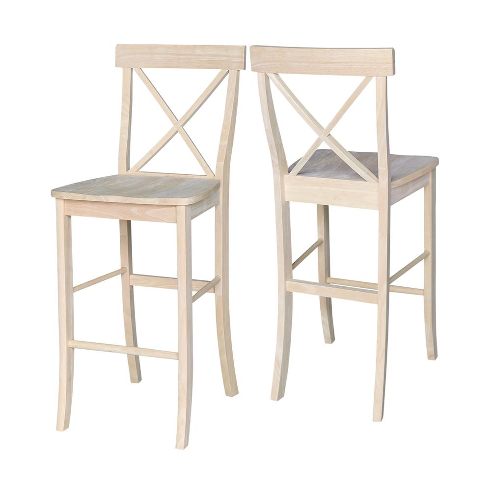 X-Back Stool - 30" Seat Height, Unfinished. Picture 6
