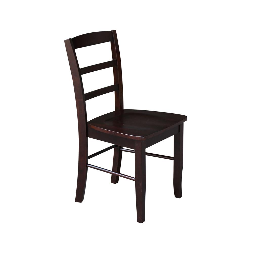 Set of Two Madrid Ladderback Chairs, Rich Mocha. Picture 4