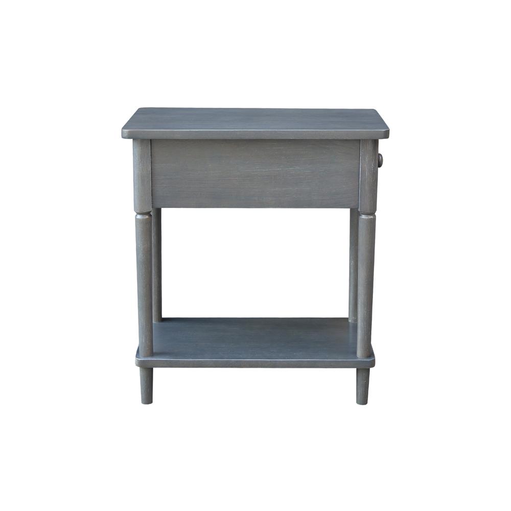 Solid Wood Narrow Side Table in Antique Washed Heather Gray. Picture 4