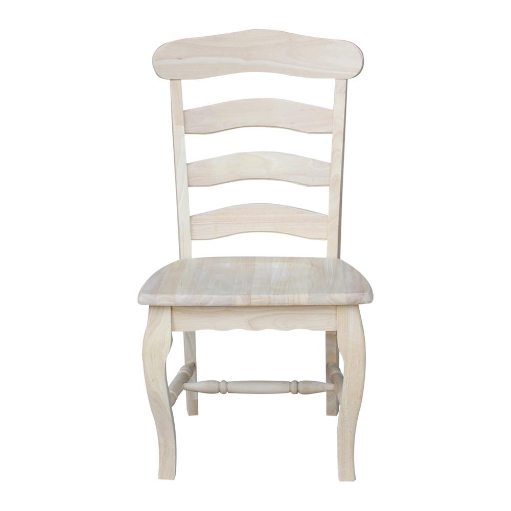 Set of Two Country French Chairs with Solid Seats, Unfinished. Picture 1