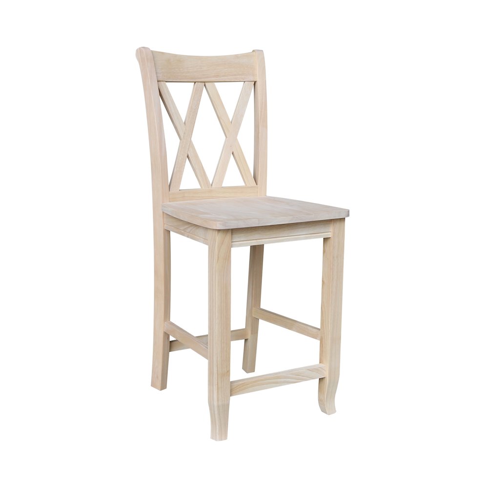 Solid Wood Tall Accent Table with Iron Legs and Four Stools. Picture 3