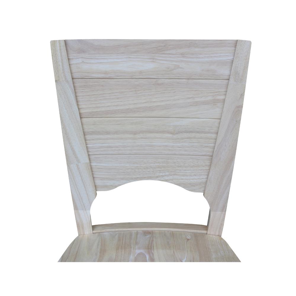 Canyon Collection Solid Back Bar height Stool - 30" Seat Height, Unfinished. Picture 3