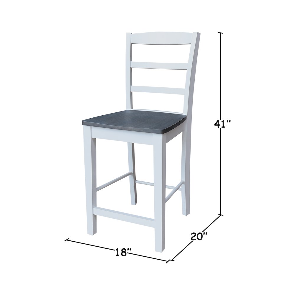 Solid Wood Madrid Counter Height Dining Stool - 24" Seat Height. Picture 11