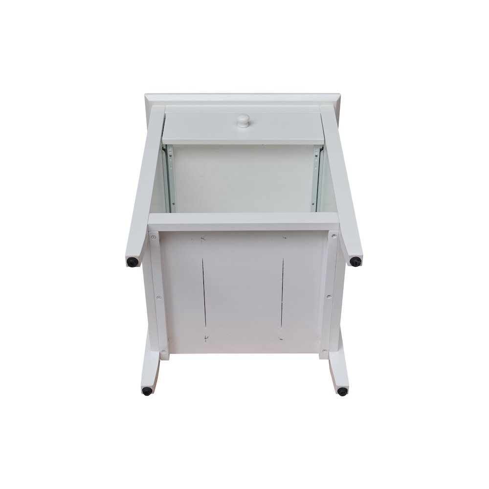 Solid Wood Nightstand with 1 Drawer, White. Picture 5