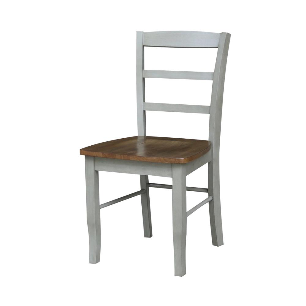 30" Round Top Pedestal Dining Table with 2 Madrid Ladderback Chairs. Picture 4