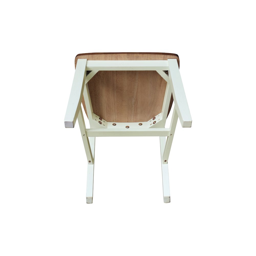 Set of Two Cafe Dining Chairs, Hickory/Shell. Picture 5