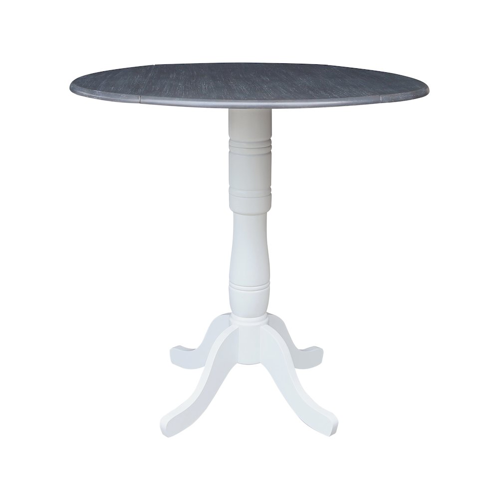 42" Round Dual Drop Leaf Pedestal Table - 41.5"H. Picture 1