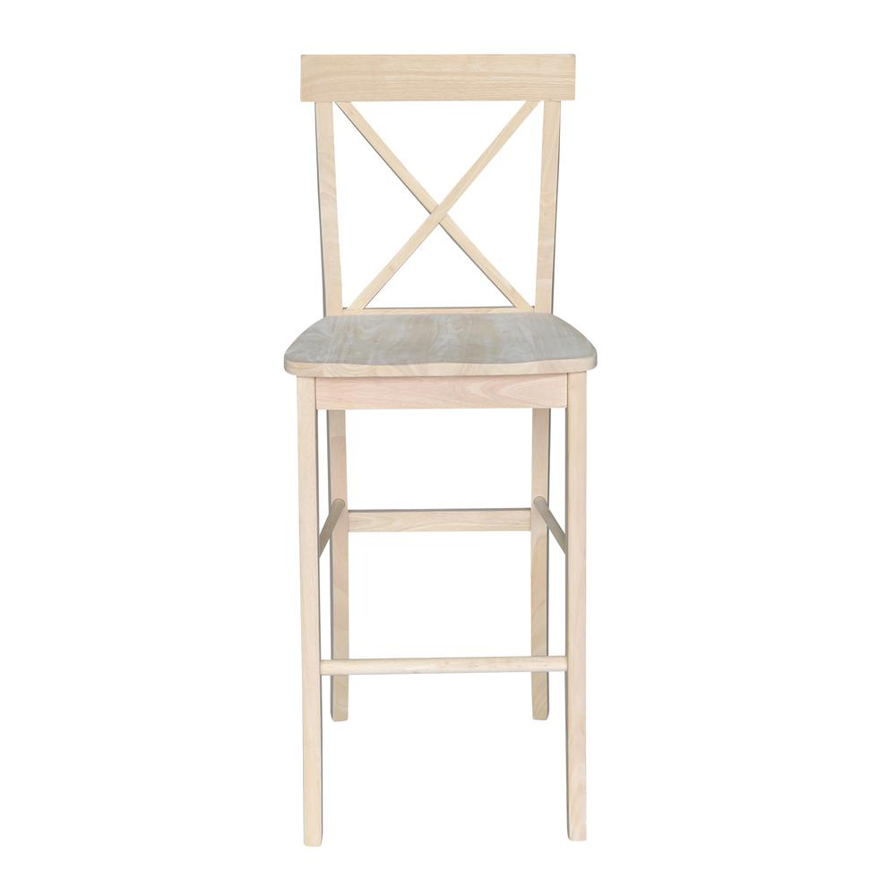 X-Back Stool - 30" Seat Height, Unfinished. Picture 5
