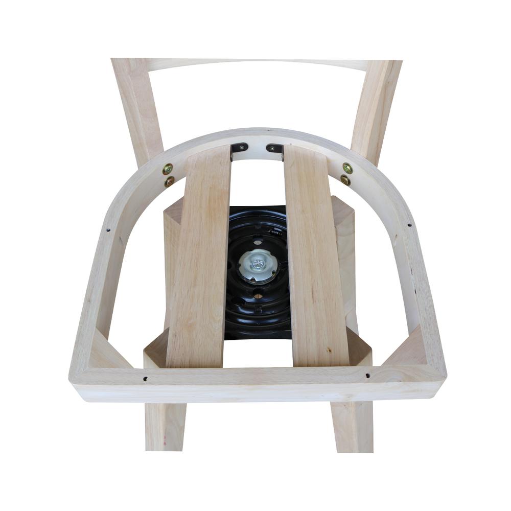 Emily Counter height Stool - 24" Seat Height - With Swivel And Auto Return, Unfinished. Picture 7