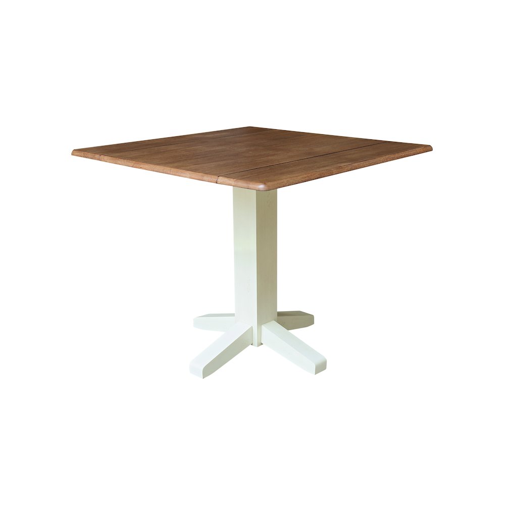 Solid Wood 36" Square Dual Drop Leaf Dining Table. Picture 1