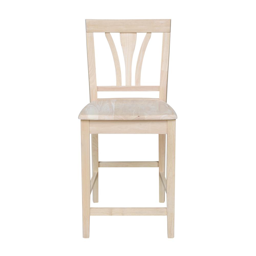 Fanback Stool - 24"Seat Height, Unfinished. Picture 7