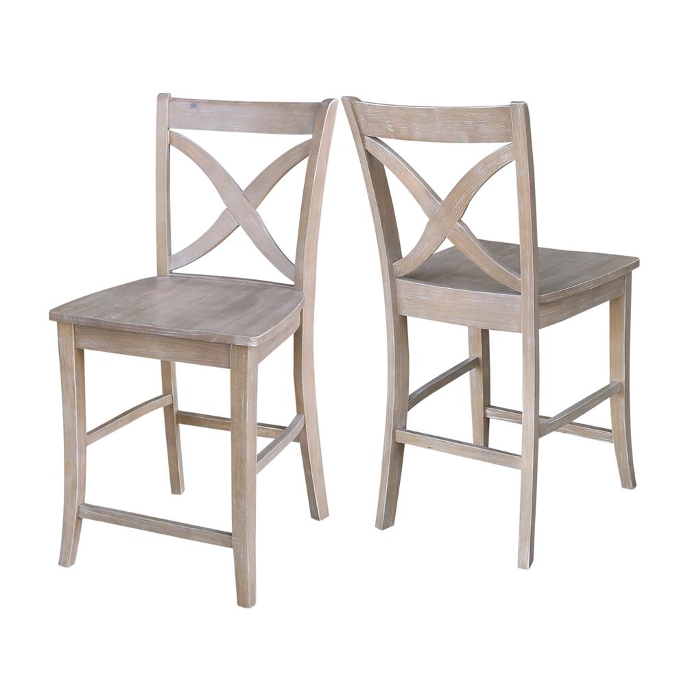 Cosmo Counter height Stool - 24" Seat Height , Washed Gray Taupe. Picture 6