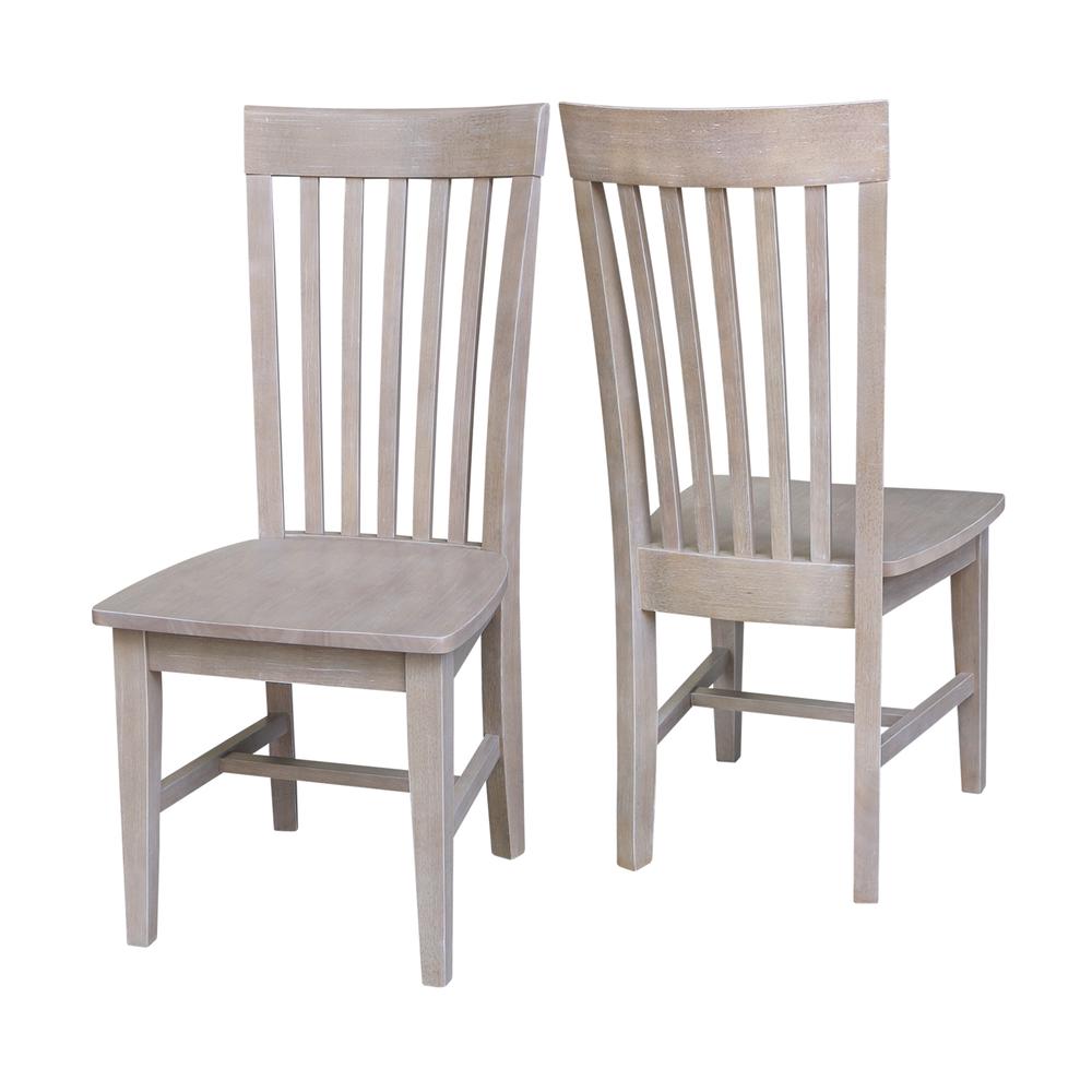 Set of Two Cosmo Mission Chairs, Washed Finish, Washed Gray Taupe. Picture 1