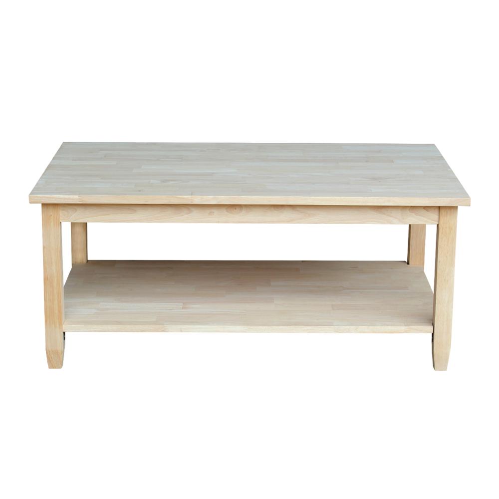 Solano Coffee Table, Unfinished. Picture 5