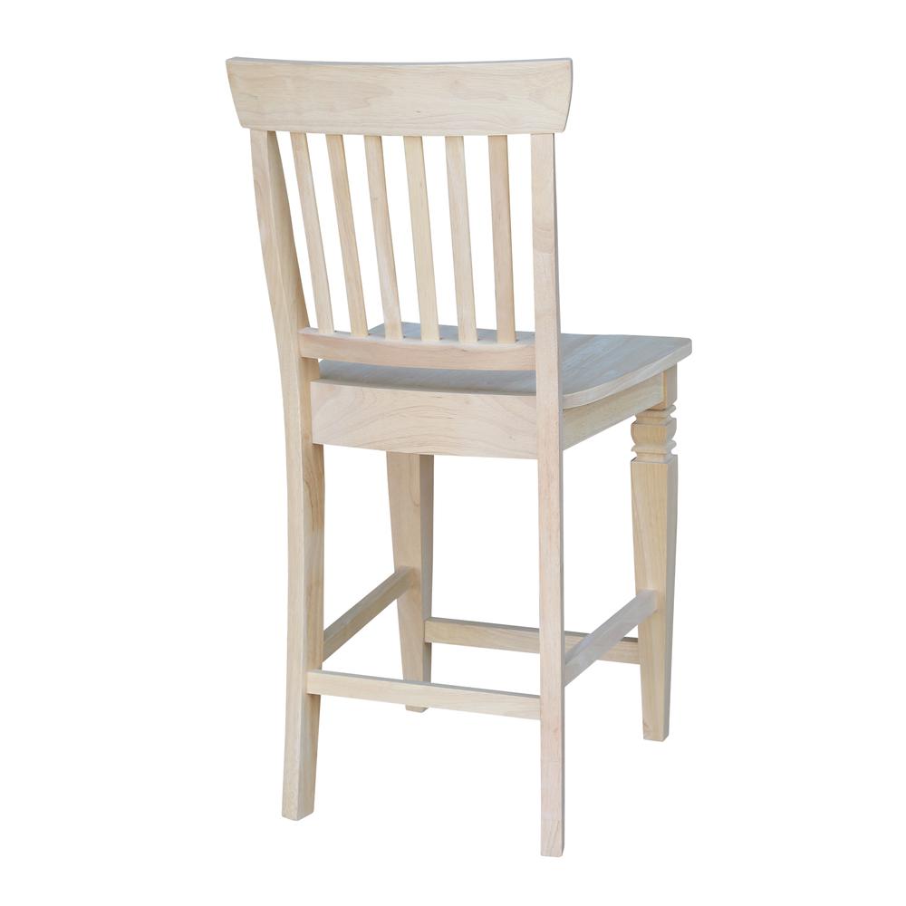Seattle Counter height Stool - 24" Seat Height, Unfinished. Picture 8