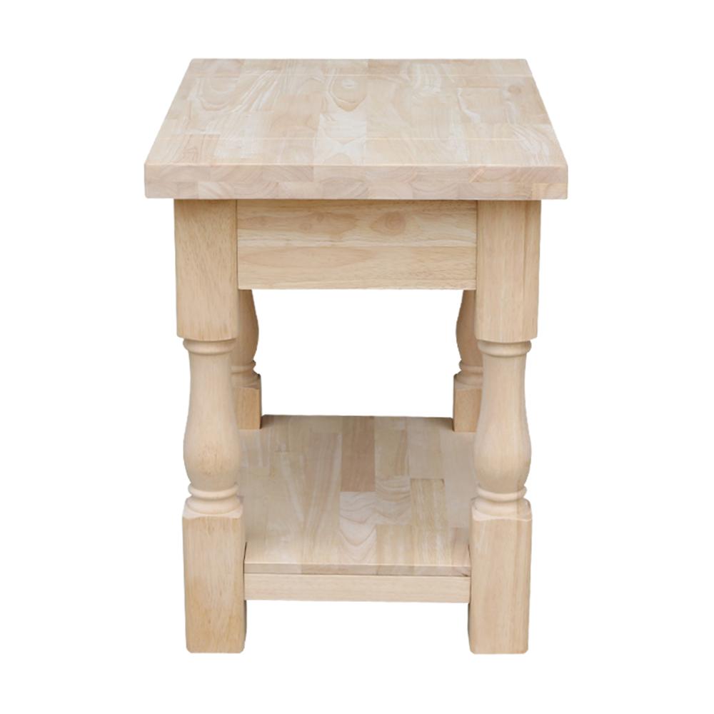 Tuscan End Table, Unfinished. Picture 4