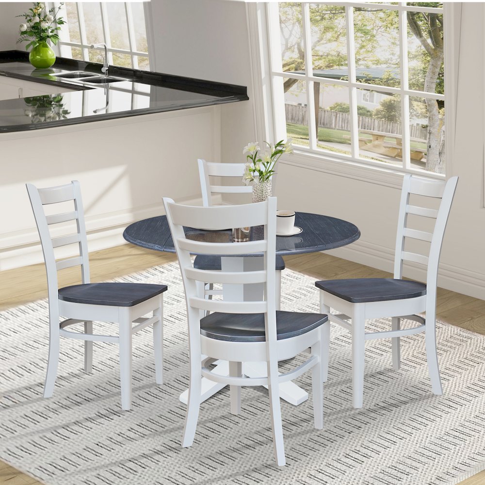 42" Round Drop Leaf Table with Four Dining Chairs. Picture 4