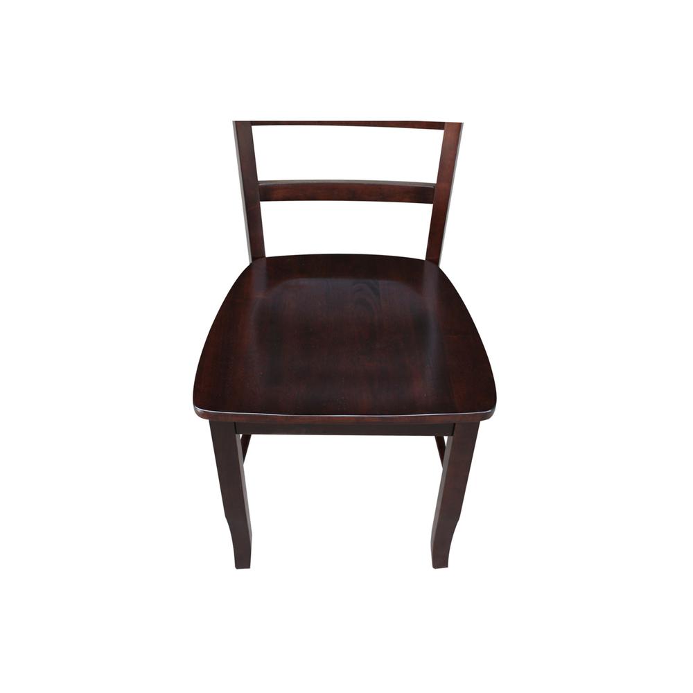 Set of Two Madrid Ladderback Chairs, Rich Mocha. Picture 2
