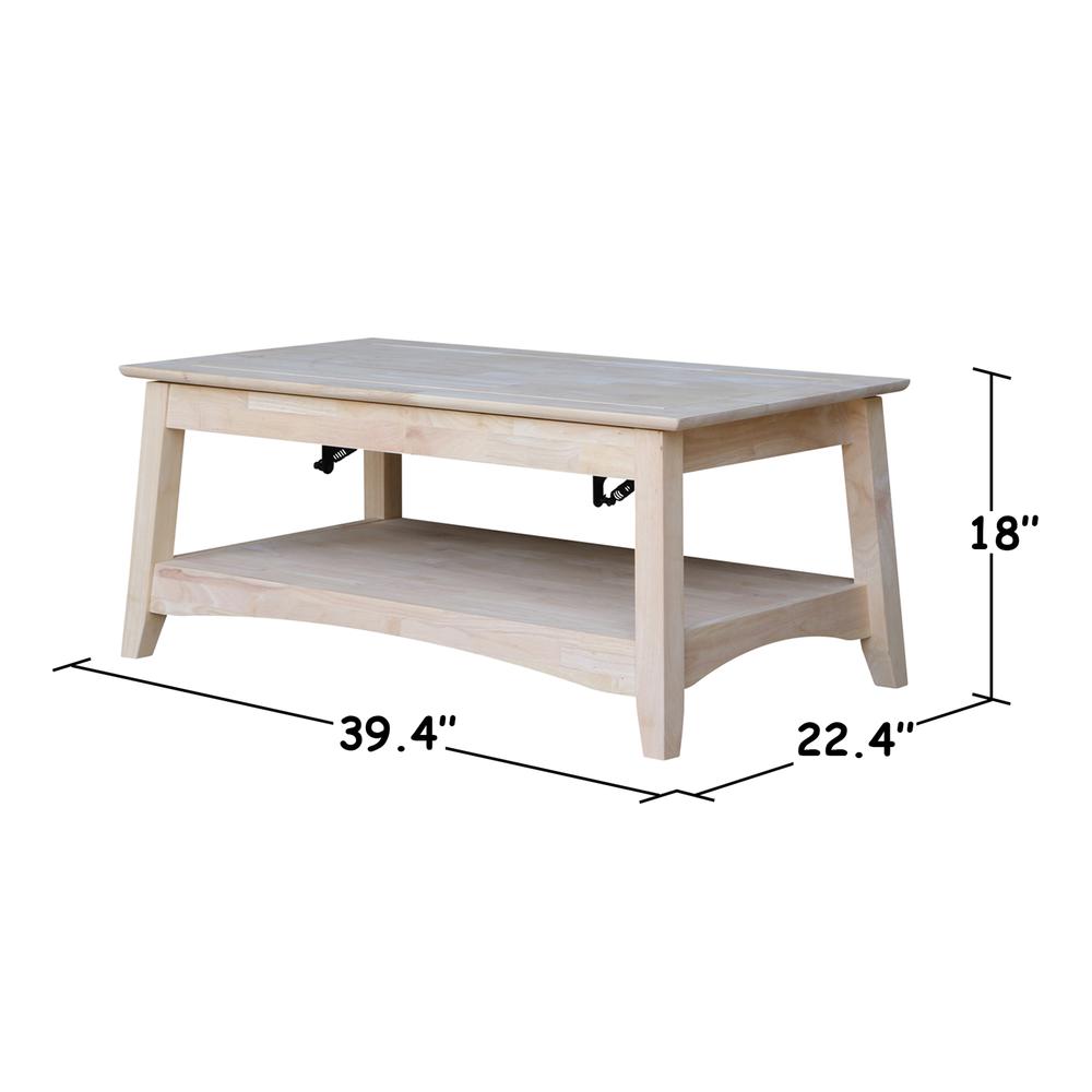 Bombay Tall Coffee Table-Includes Lift Top, Unfinished. Picture 9