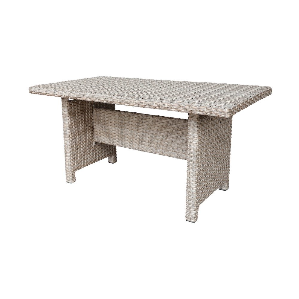Outdoor 5 Piece Wicker Patio Furniture Set with a Table and 4 Stools, Natural. Picture 2