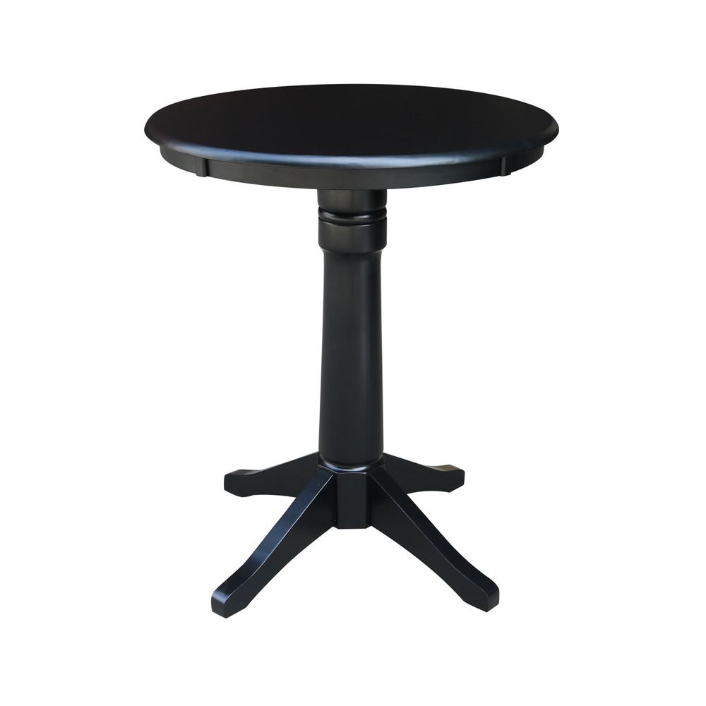 30" Round Pedestal Gathering Height Table with 2 Emily Counter Height Stools. Picture 3