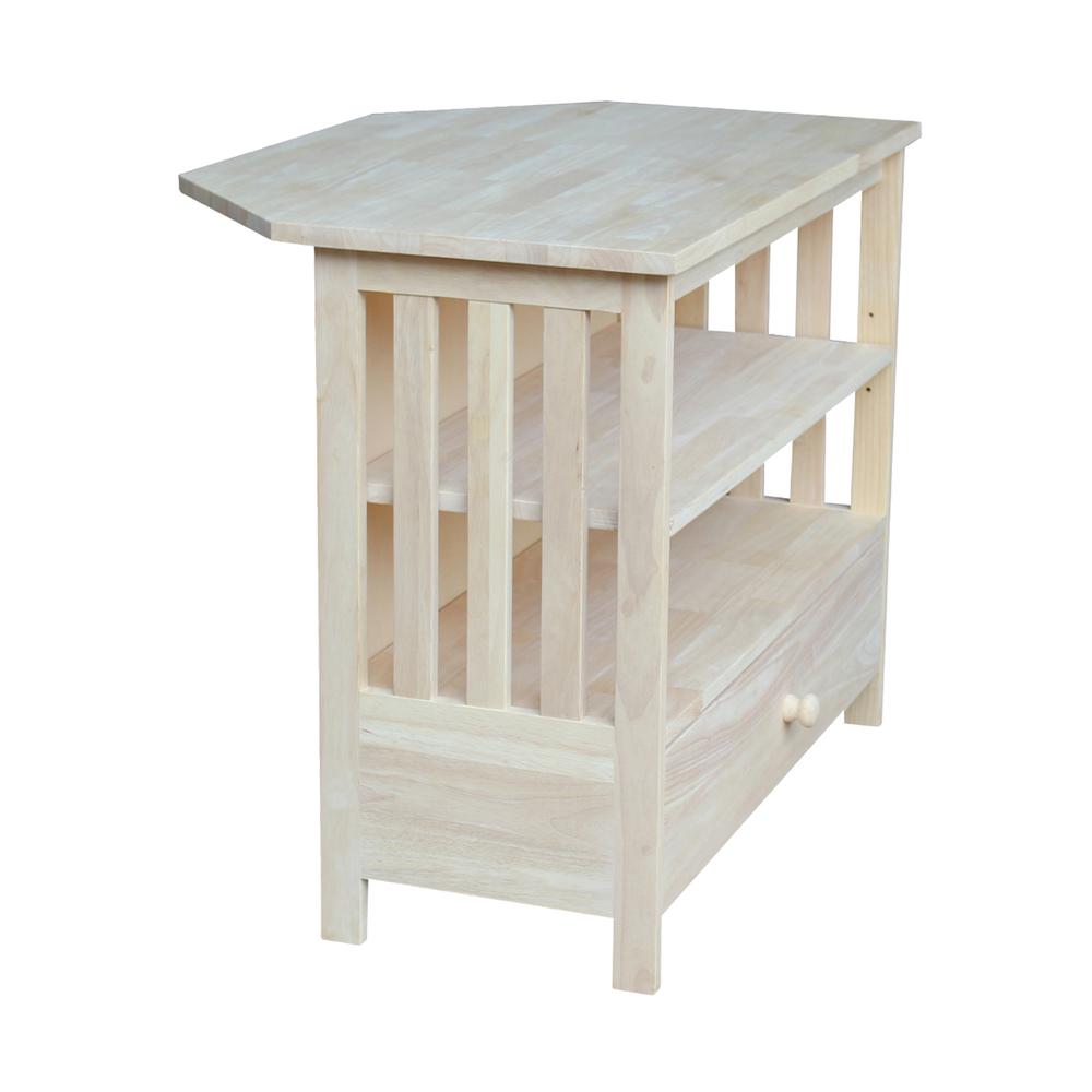 Mission Corner Entertainment / TV Stand, Unfinished. Picture 7