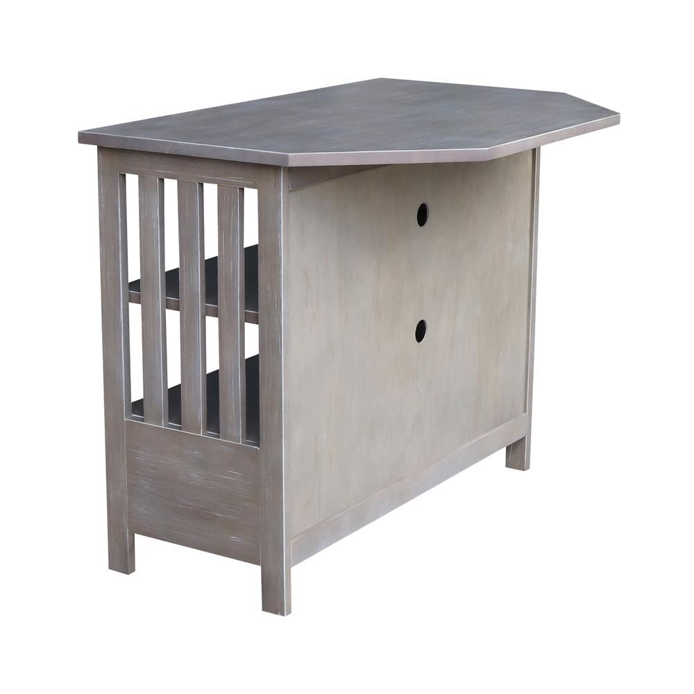 Mission Corner TV Stand, Washed Gray Taupe. Picture 10
