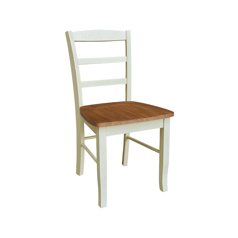 Set of Two Madrid Ladderback Dining Chairs, Hickory/Shell. Picture 4