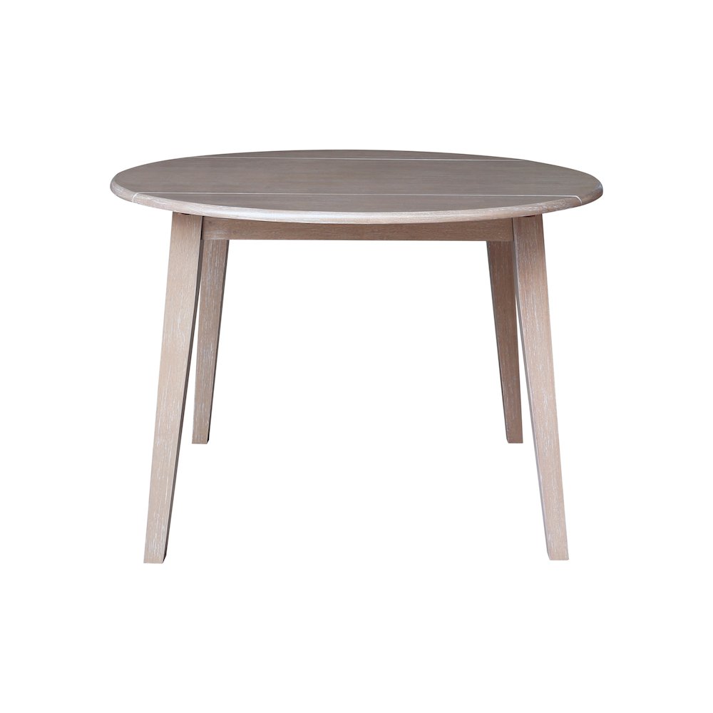 Solid Wood 42" Round Dual Drop Leaf Dining Table. Picture 7