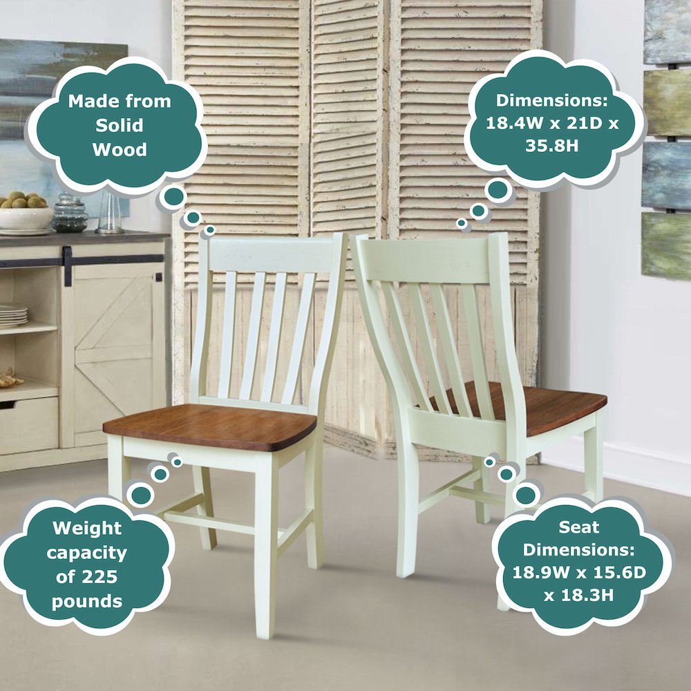 Set of Two Cafe Dining Chairs, Hickory/Shell. Picture 9
