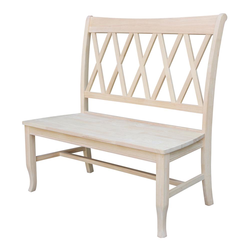 Double X-Back Bench , Unfinished. Picture 1