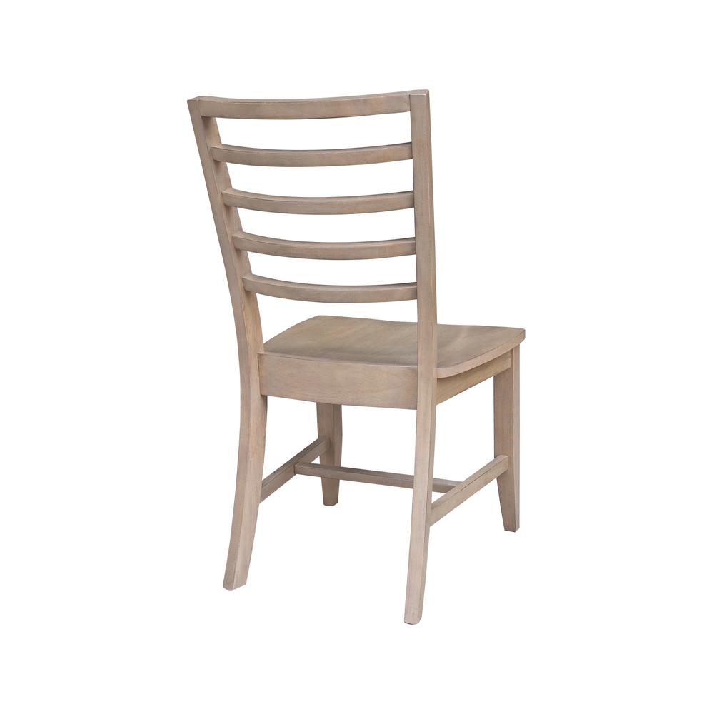 Set of Two Solid Wood Soma LadderBack Dining Chairs in Flax. Picture 4